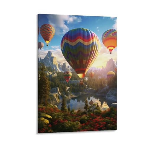 Montgolfière murale affiche pour sublimer le couloir et la chambre