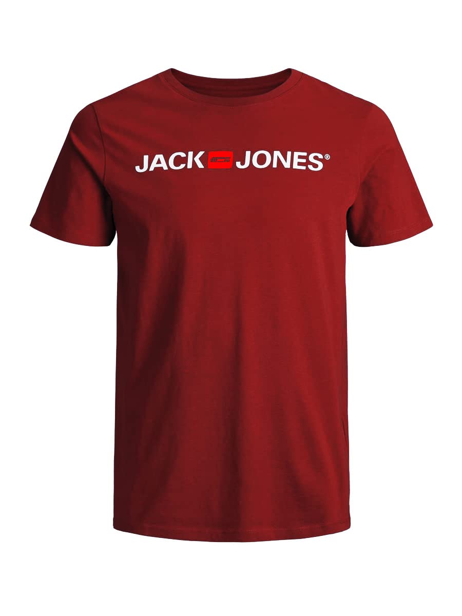 JACK & JONES Men's JJECORP Logo TEE SS Crew Neck, Rio Red/Reg, XL