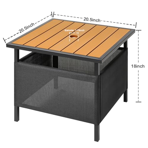 image for LZRS Adirondack Square Outdoor Side Table with Umbrella Hole, Pool Com