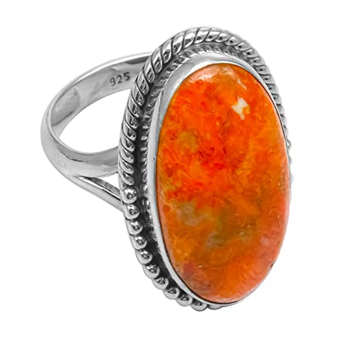 Bague pour femme en argent sterling 925 avec turquoise rouge véritable