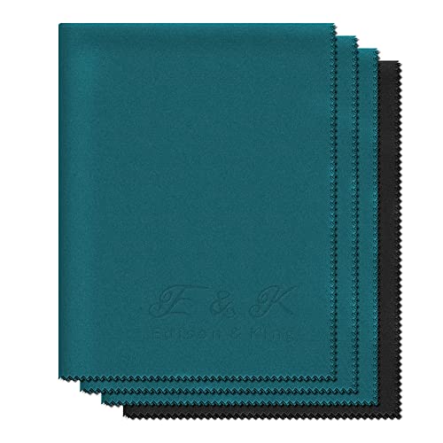 Gamuza Limpia Gafas Grande - Paquete múltiple (40x30cm) Toallitas Limpia Gafas - Microfibra (Verde Azulado)