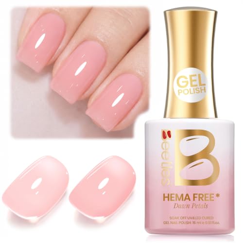 Beetles Dawn Petals Nude Pink Gel Polish, 15ML Neutral Jelly Pink Gel