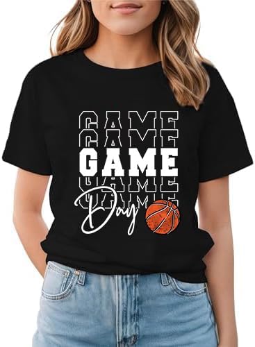 Basketball Mom T-Shirt Game Day Basketball Funny Novelty Graphic Top for Women - Image 2