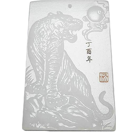 Collier homme jade véritable et pendentif tigre protecteur