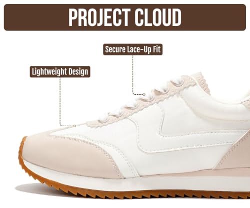 Image of Project Cloud Lace-up Fashion Sneakers for Women Footwear 2026 (Madison) | Memory Foam Insole for Comfortability; Non-Slip Casual Ladies Shoes for Women Sneakers; Lightweight Lace-up Womens Shoes