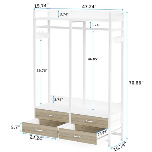 Image of Tribesigns Freestanding Closet Organizer, Garment Rack with 4 Drawers
