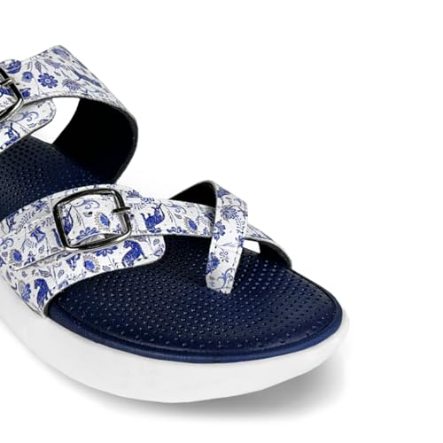Image of KazarMax Women Magnolia Lightweight Double Strap | Cushioned | Bounce Back | Comfortable Flat Sandals