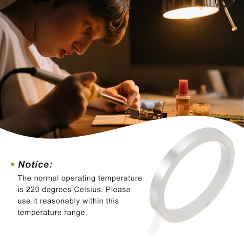 Image of HARFINGTON 2 Rolls Heat Tape High Temperature Heat Resistant Tape 10mmx33m(108ft) Sublimation Thermal Heat Transfer Tape for Sublimation Press No Residue, Clear