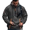 Jamron Mens Quarter-Zip Hoodie Pullover Sweatshirts Casual Sports Jacket with Multi Pockets SN0708243 Dark Grey 5XL #4