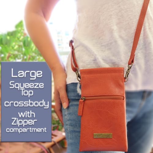 Image of MyEyeglassCase Soft Crossbody Sunglasses Case, Large to XL Squeeze Top Glasses Pouch, Women Eyeglass Holder Sleeve Travel Bag