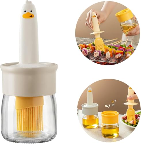 Image of Oil Dispenser with Silicone Brush 200ML | Oil Brush for Kitchen, Leakproof Bottle for BBQ, Dosa Tawa & Air Fryer | Small Kitchen Basting Tool