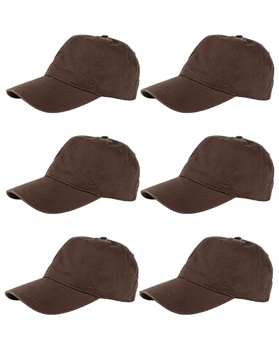 Image of Gelante Cotton Twill Washed Unstructure Baseball Cap - Adjustable Blank Hat for Men Women - Wholesale Bulk Lot of 6 Pack