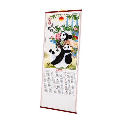 FUNOMOCYA 年蛇年掛け軸カレンダー ?藤素材使用 クリア印刷 月間予定表付き オフィス壁掛け用 コンパクト軽量ホーム装飾用