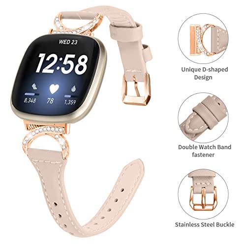 Gimuk Leather Strap Compatible with Fitbit Versa 4/Sense 2 - Image 4