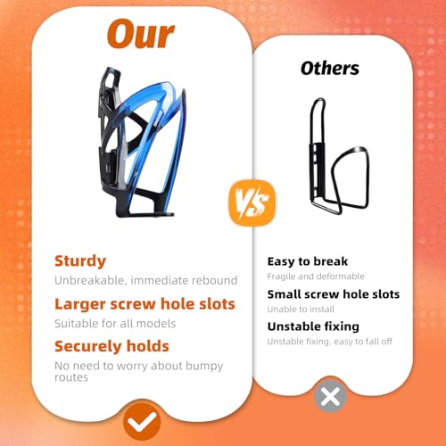 Image of Bike Water Bottle Cage, Durable Ultralight Plastic Water Drink Holder Rack , Lightweight PC Water Bottle Holder for Bicycle, Cycling Bottle Holder Cages for MTB, Road Bike, Mountain Bikes