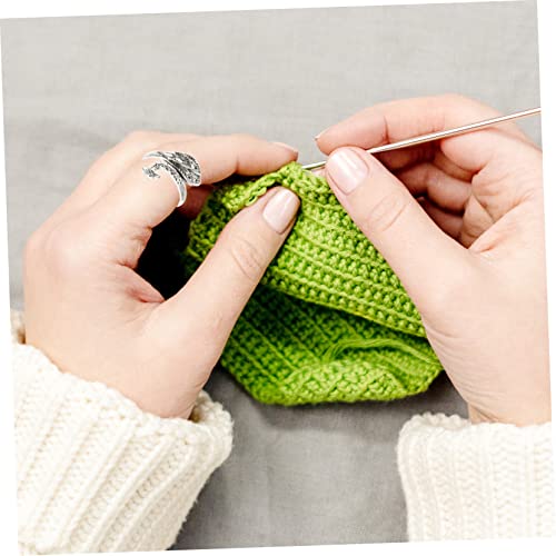 NUOBESTY 4pcs Stainless Steel Yarn Tension Rings Knitting and Crocheting Finger Accessories Crochet Guide for Seamless Stitching Includes Small and Large - Thumbnail 6