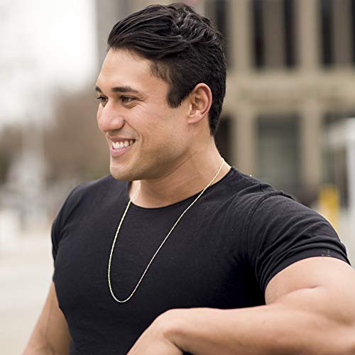 LIFETIME JEWELRY 1.5mm Figaro Chain Necklace Women and Men 24k Real Gold Plated3