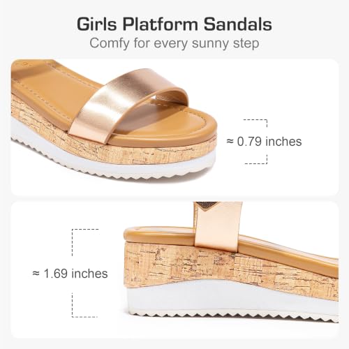 Image of Motasha Girls Wedge Sandals Platform Heel Lightweight Dress Shoes