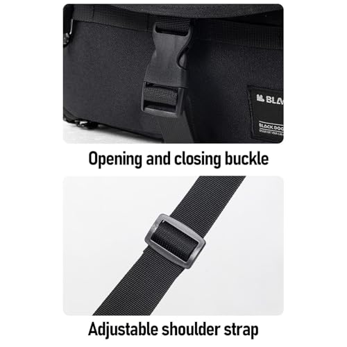 Unisex Shoulder Bag, Large Capacity Spacious Messenger Bag for College Office Traveling for Men & Women(Black)3