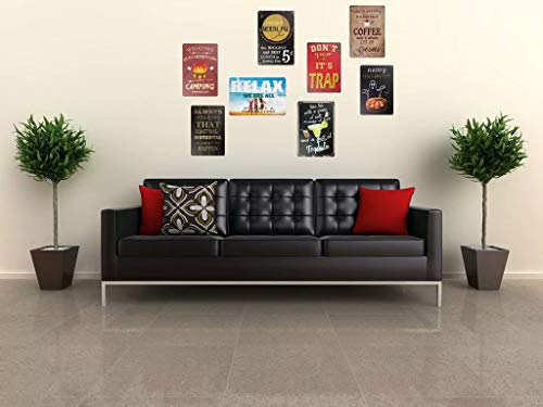 Retro Tin Sign Take Life With A Grain Of Salt, A Wedge Of Lime And A Shot Of Tequila Vintage Metal Sign For Wall Poster For Home Kitchen Bar Coffee Shop 12X8 Inch #TOP3