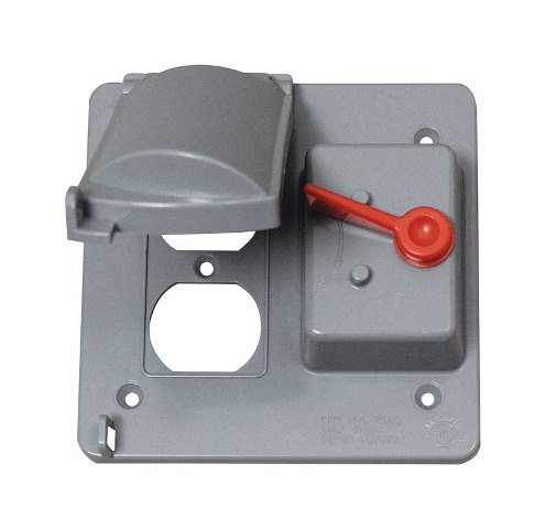 14325 Combo Square Plastic Weatherproof Cover Gray - 4.87 x 4.87 in.