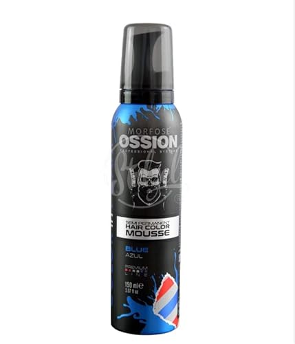 Morfose OSSION PBL Blue Azul Semi Permanent Hair Color Mousse 150ml - Blau Farbe in Schaum - Semipermanente Haarfarbe - Für alle Haartypen