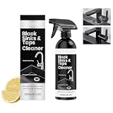 Black Sink Cleaner Spray - Detergente e ripristino per lavelli composite, rimuove calcare, macchie d'acqua e schiuma di sapone, per superfici in granito, quarzo, ceramica e lavello da cucina (1 pezzo)