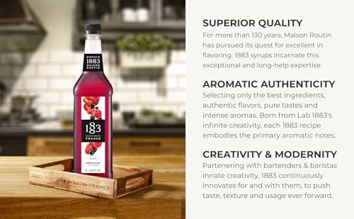 Image of 1883 Mixed Berries Syrup for Drinks, Made in France, 1 Liter Plastic Bottle