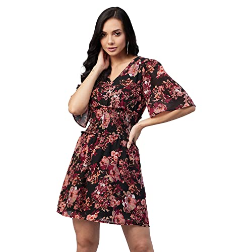 Image of Carlton London Women's Polyester A-Line Mini Casual Dress