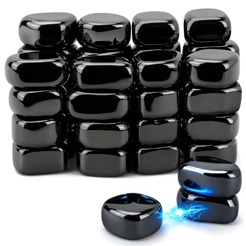 BREANIFULL 60 Stück Irregulär Steine Magnete Magnetsteine aus Hämatit ASMR Hämatit Magnete Anti-Stress Kugel & Kreatives Konstruktionsspielzeug für Familientreffen Camping Büro（Schwarz）