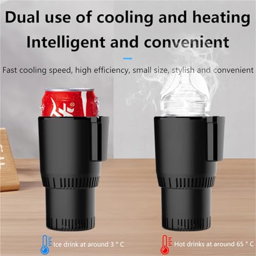 USB Portable Car Cooling Cup - Electric Beverage Cooler for Coffee & Milk Drinks - Temperature Display for 12V-24V Cars