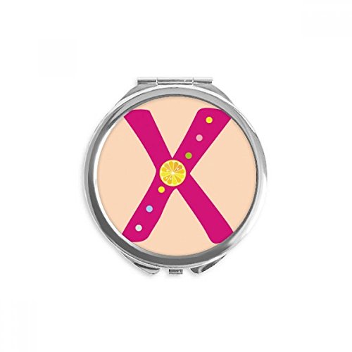 Miroir rond maquillage de poche multicolore alphabet fruit orange mignon portatif