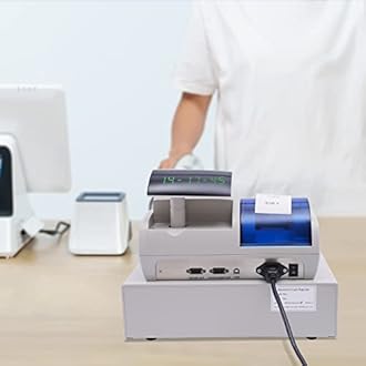 Electronic Cash Register for Small Businesses Retail Store Restaurant,Connected to The Price Scale, Money Box, Printer, Receipt Machine, Barcode Scanning Gun, Pos System with LCD Display