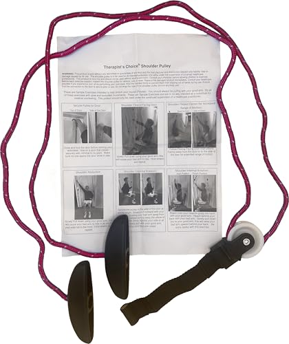 Therapist’s Choice® Shoulder Pulley, Over The Door, with Patient Guide. Aids Recovery and Rehabilitation of Shoulder, Rotator Cuff, Shoulder Pain, Frozen Shoulder, Pain Free Range of Motion (Red)