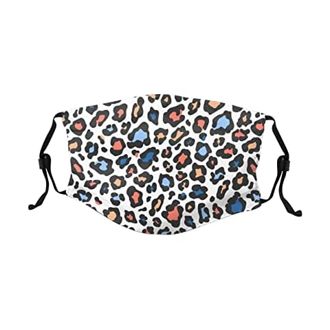 Talajee Leopard Fur Kids Reusable Face Mask With Adjustable Ear Loops,Washable Breathable Mask Cover,Soft Fabric Cute Fashion Madks For Girls Boys Chirldren School Outdoor Cover