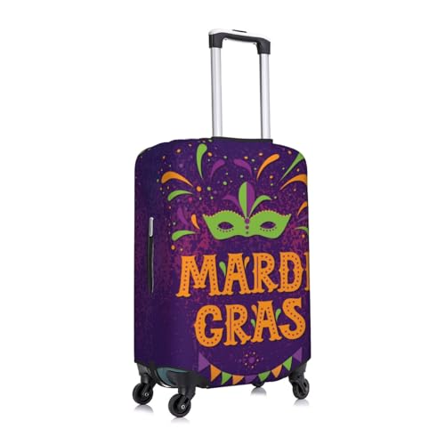 Mardi Gras2 Luggage Cover TSA Approved Stylish Dust and Scratch Resistant Luggage Case Protector Washable Elasticated Luggage Covers for Kids and Adults2