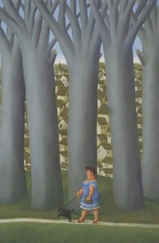 Impression sur toile Fernando Botero Femme avec chien reproduction d'art