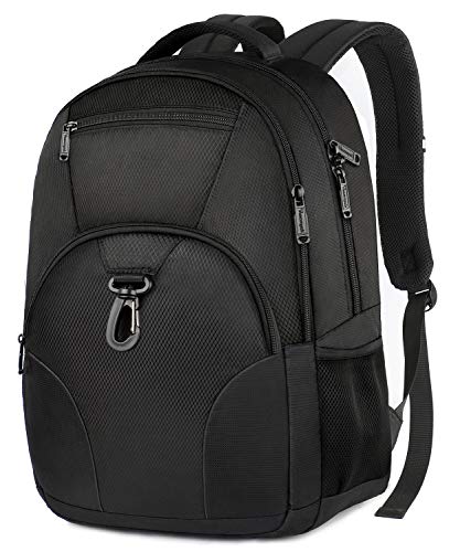 MATEIN Travel Laptop Backpack, Slim 17 inch Women Laptop Backpack Bag with Luggage Straps, Water Resistant Business College School Computer Rucksack for Boys & Girls, Women & Men-Black