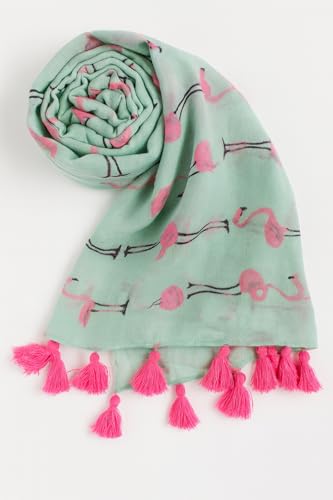stylesilove Lightweight Womens Flamingo Tassels Soft Cotton Scarf Shawl2