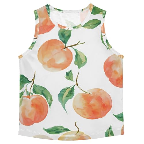 susiyo Peach Watercolor Pattern Boys Sleeveless Tank Top Girls Athletic T Shirt