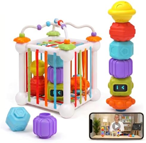 Montessori 4 in 1 Sensory Cube for Baby 12 to 36 Months Progressi...