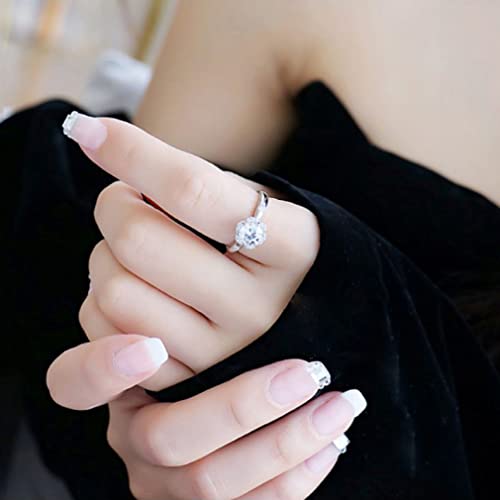 Bague moissanite 1ct en argent S925 pour mariage - 3