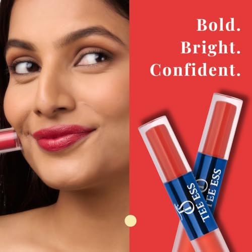 Image of Tee Ess Duo Lips 2-in-1 | Lip Gloss & Matte Cream Mousse Liquid Lipstick | High Shine Gloss + Soft Matte Finish | Long-Lasting, Lightweight & Non-Sticky | 5ml (BLUSH CRUSH)