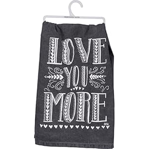 Primitives by Kathy 33355 Cotton Dish Towel, Love You More 28 x 28-Inches Primitives by Kathy 33355 Cotton Dish Towel Love You More 28 x 28 Inches