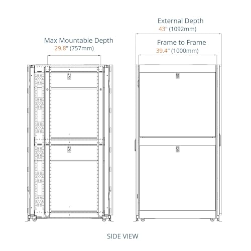 Image of Tecmojo 52U Server Rack Cabinet - PRE-Assembled 24inch Width 43inch Depth IT Network Equipment Cabinet Rack Enclosure with Casters - 3000lbs Weight Capacity(06White)