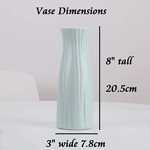 Miniatura 3 de Jarrón de plástico con aspecto de cerámica, jarrón irrompible para flores