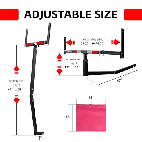 Image of MaxxHaul 70231 Hitch Mount Pick Up Truck Bed Extender For Ladder, Rack, Canoe, Kayak, Long Pipes and Lumber) , Black , 37 x 19 x 3 inches