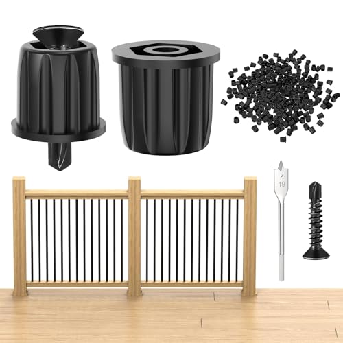 Conectores de balaustre negros CKE para tubos de aluminio de 3/4" con tornillos, 200 uds