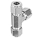 Baxnore 316 Stainless Steel Compression Ferrule Tee Connector High Pressure Double Ferrule Fitting for Industrial Oil Gas Piping Systems 3mm to 25mm Pipe Diameter (F10)