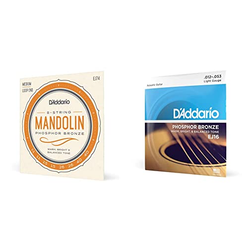 D’Addario EJ74 Cordes pour Mandoline & Cordes Guitare Acoustique | Corde Guitare Folk | EJ16 | Cordes en bronze… - Les Beatles, Paul McCartney, John Lennon, RIngo Starr, George Harrison D'Addario EJ74 Cordes pour Mandoline & Cordes Guitare Acoustique | Corde Guitare Folk | EJ16 | Cordes en bronze…